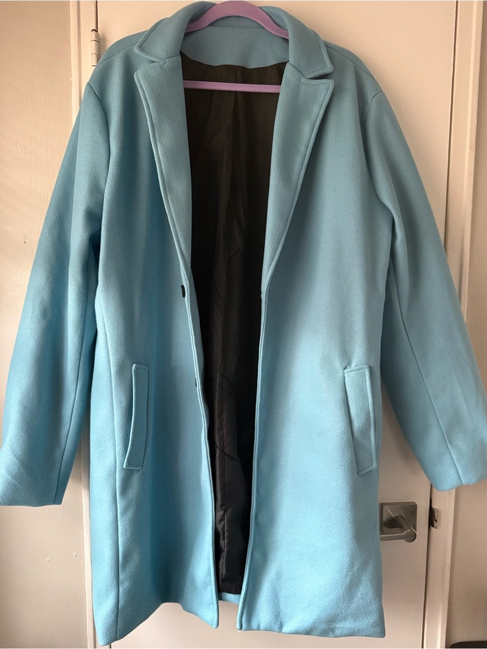 Manfinity SHEIN Light Blue Fully Lined Coat Men XL